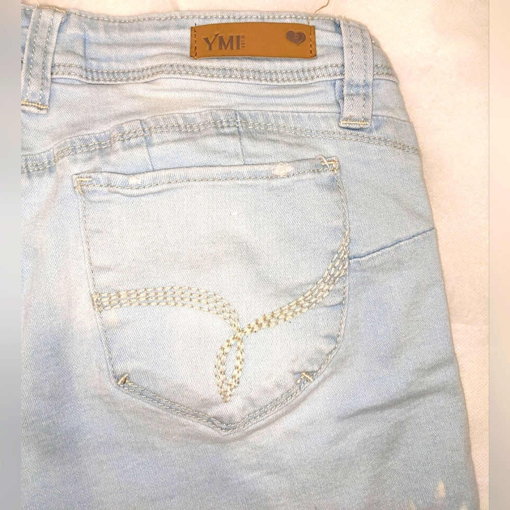 YMI Wanna Betta Butt? Juniors Distressed Denim Shorts - Picture 6 of 6